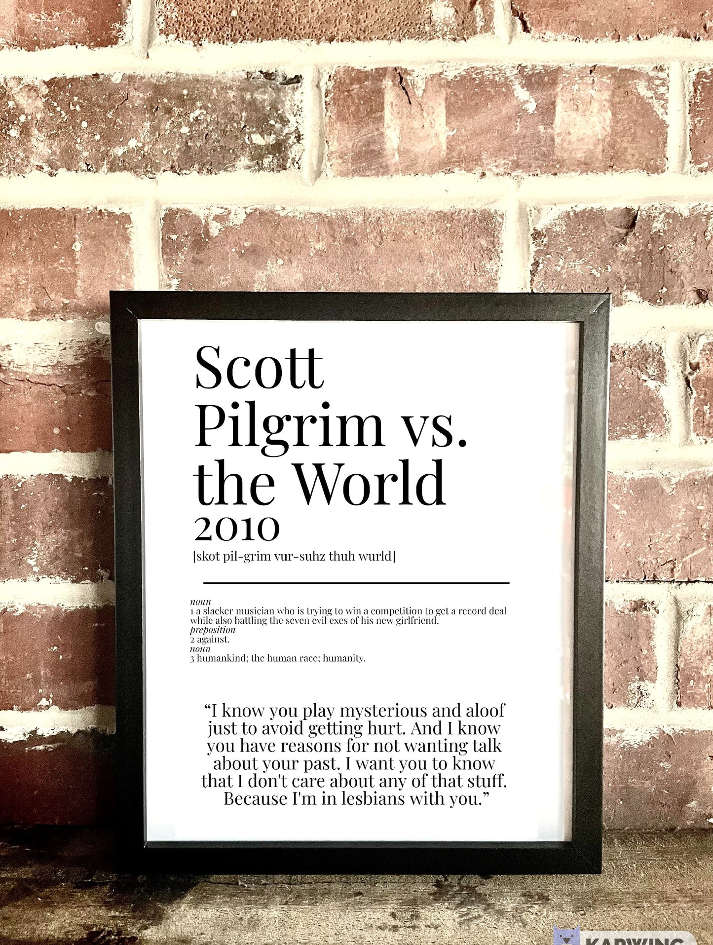 Scott Pilgrim vs. the World 2010 Movie Quote Dictionary Prints