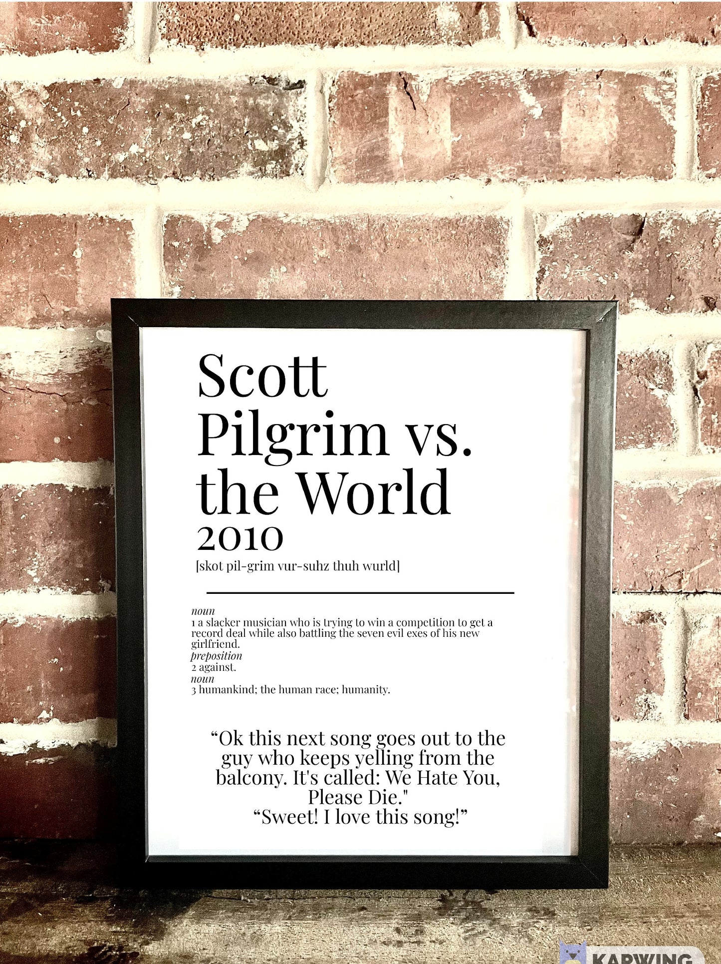 Scott Pilgrim vs. the World 2010 Movie Quote Dictionary Prints