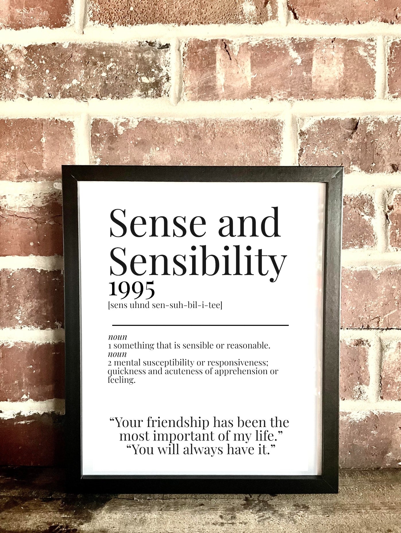 Sense and Sensibility 1995 Movie Quote Dictionary Prints