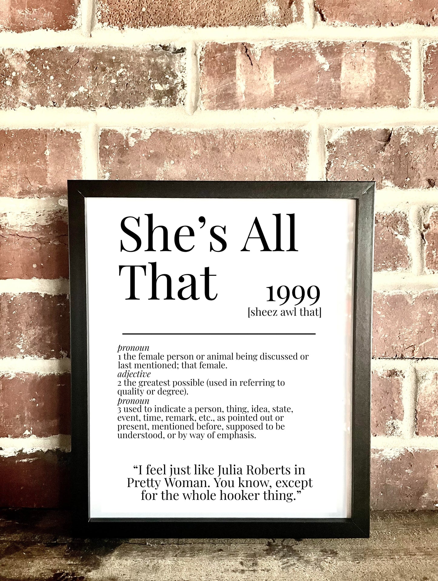 She's All That 1999 Movie Quote Dictionary Prints