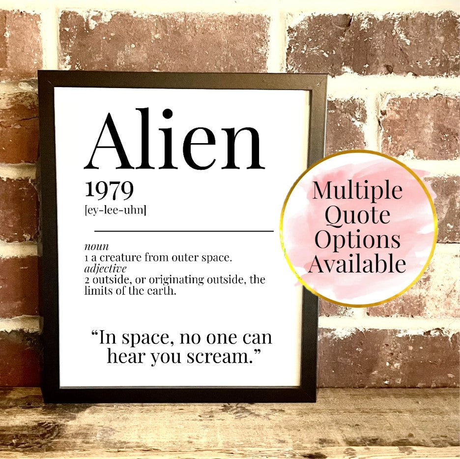 Alien 1979 Movie Quote Dictionary Prints