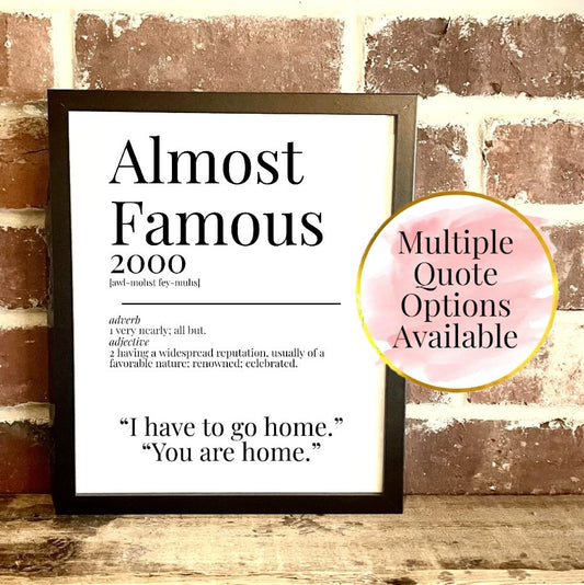 Almost Famous 2000 Movie Quote Dictionary Prints