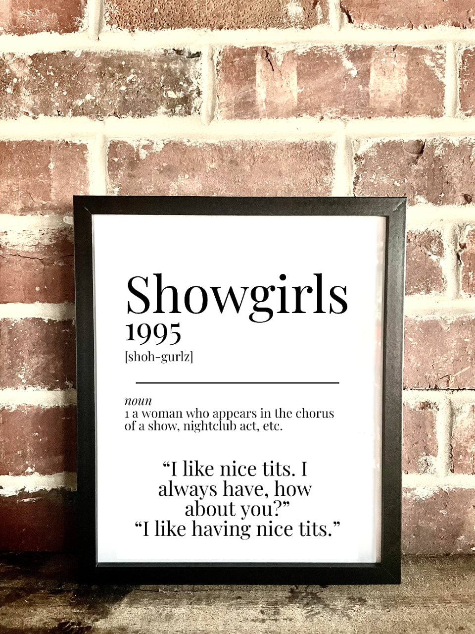 Showgirls 1995 Movie Quote Dictionary Prints