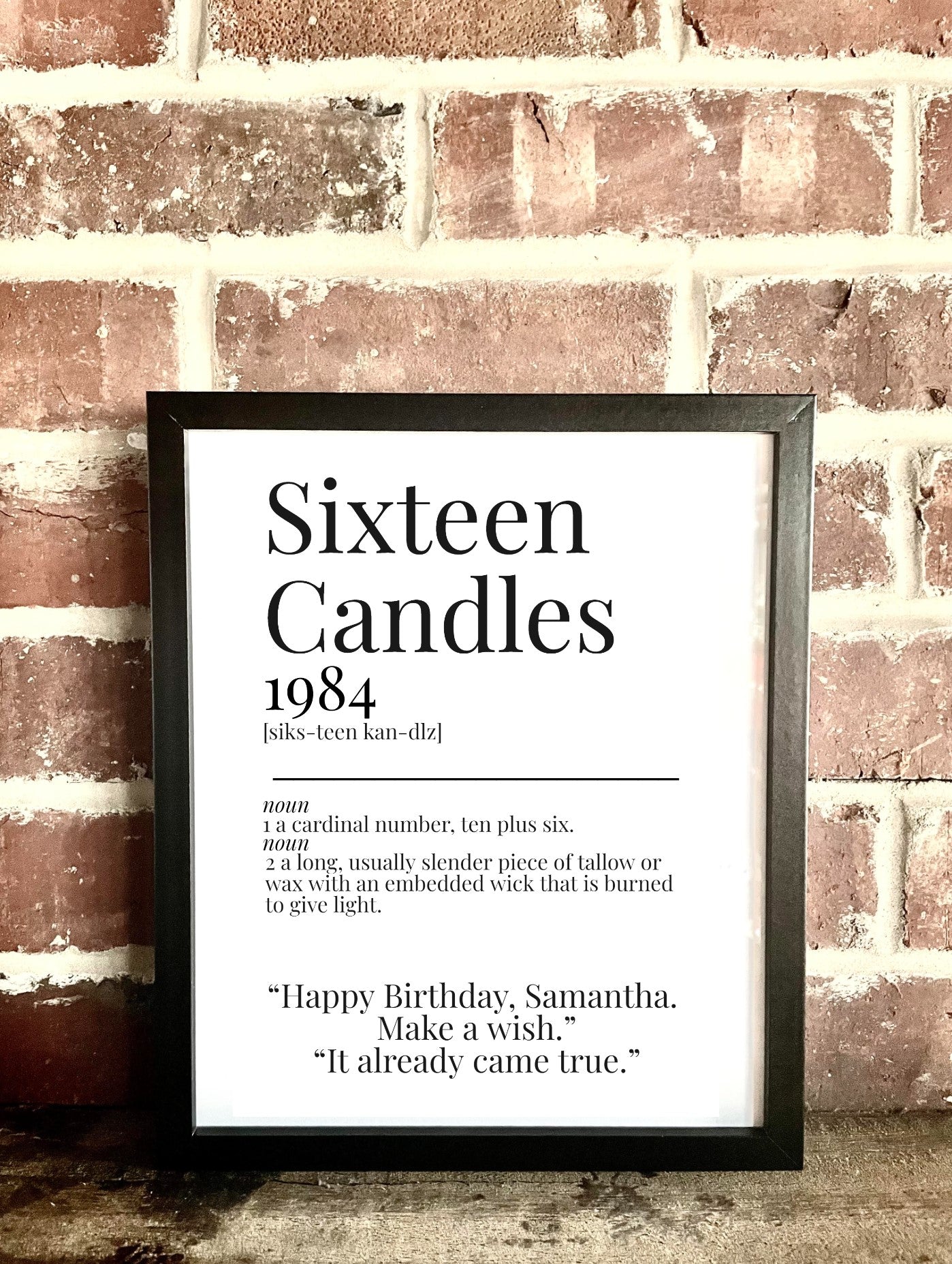 Sixteen Candles 1984 Movie Quote Dictionary Prints