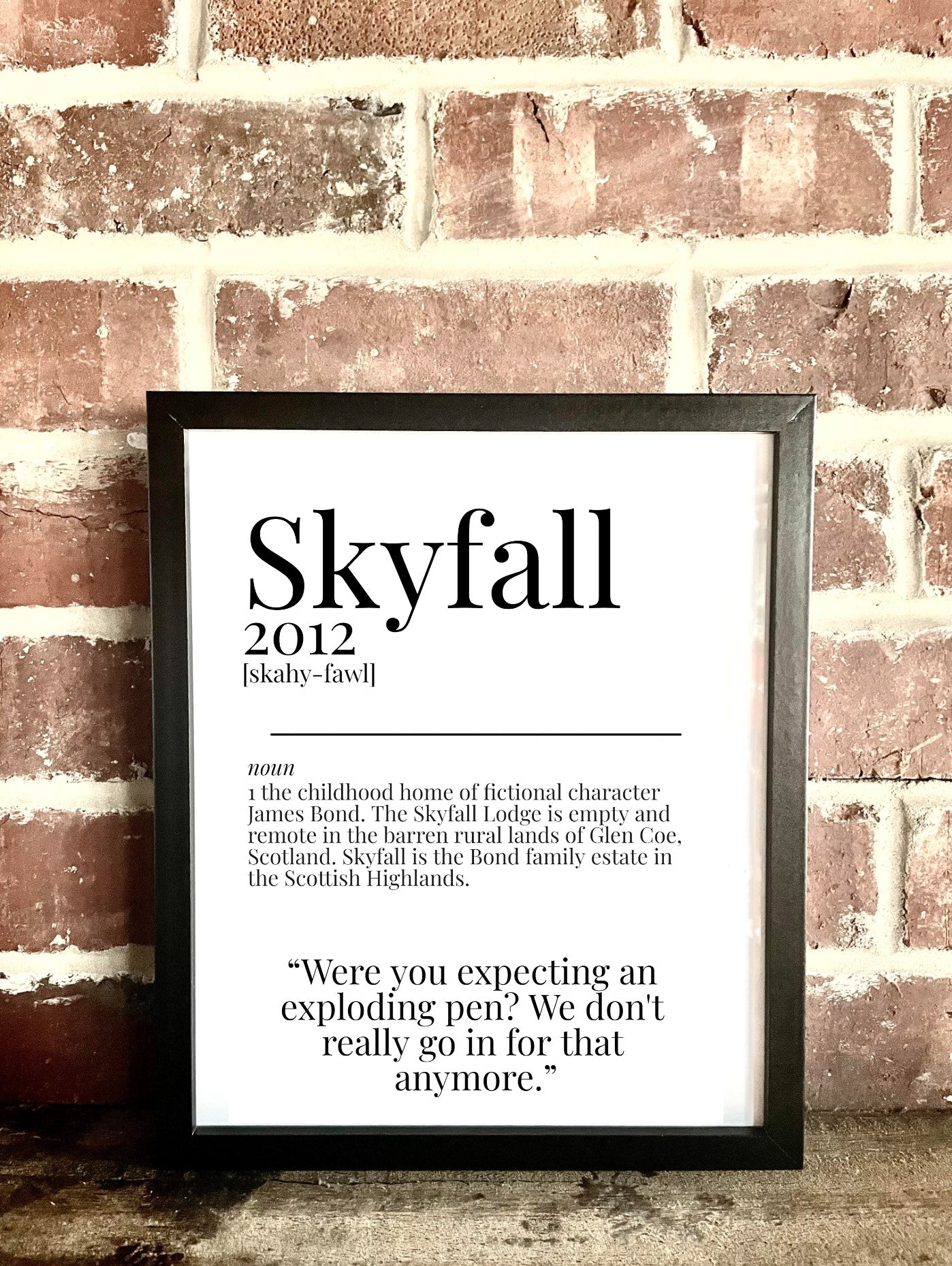 Skyfall 2012 Movie Quote Dictionary Prints