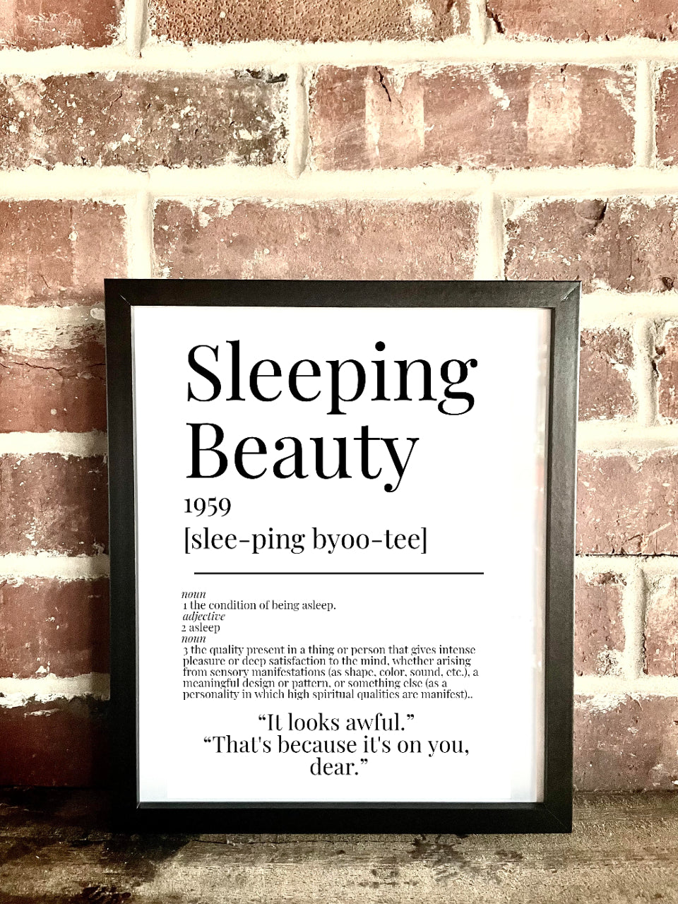 Sleeping Beauty 1959 Movie Quote Dictionary Prints