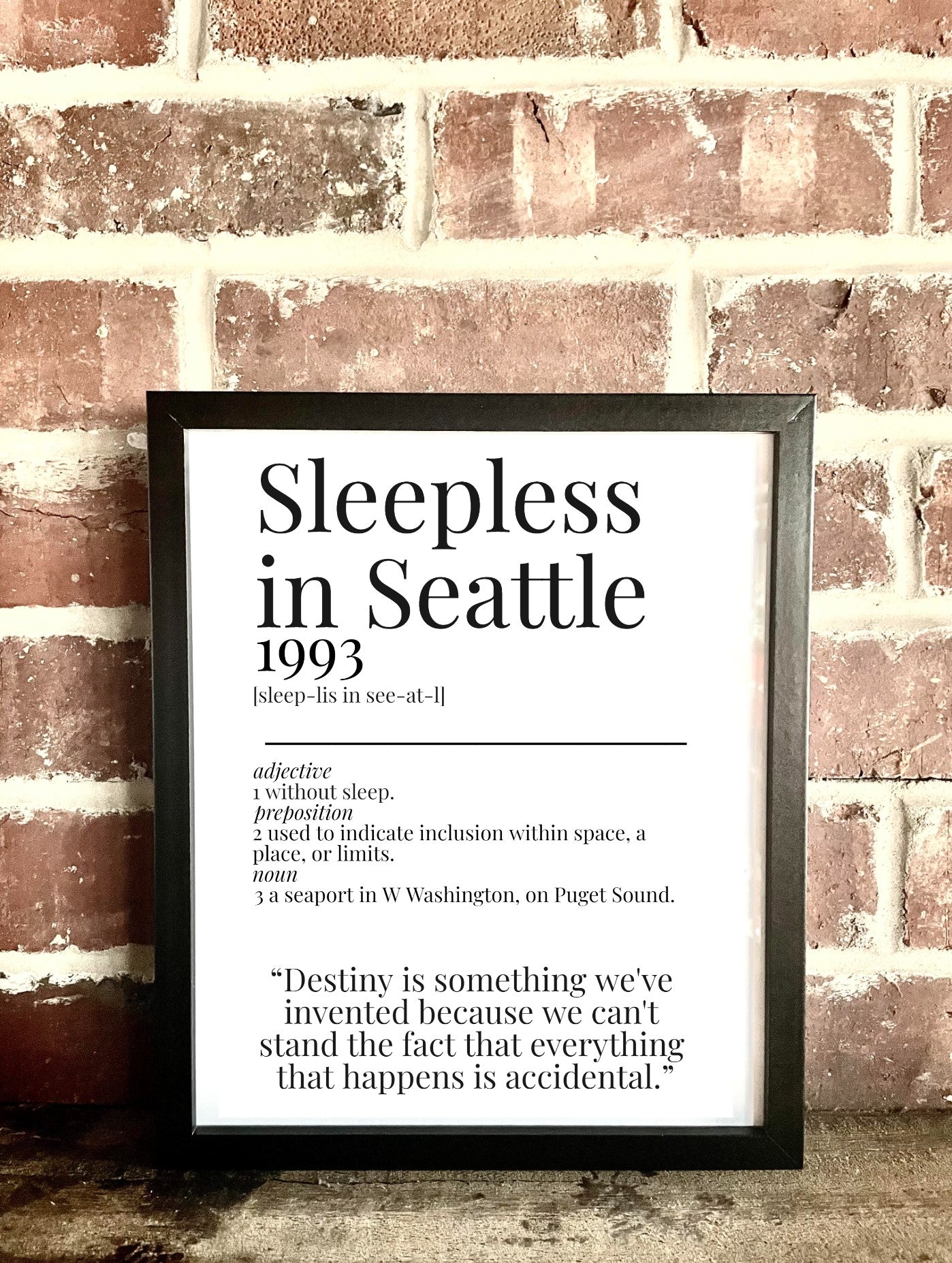 Sleepless in Seattle 1993 Movie Quote Dictionary Prints