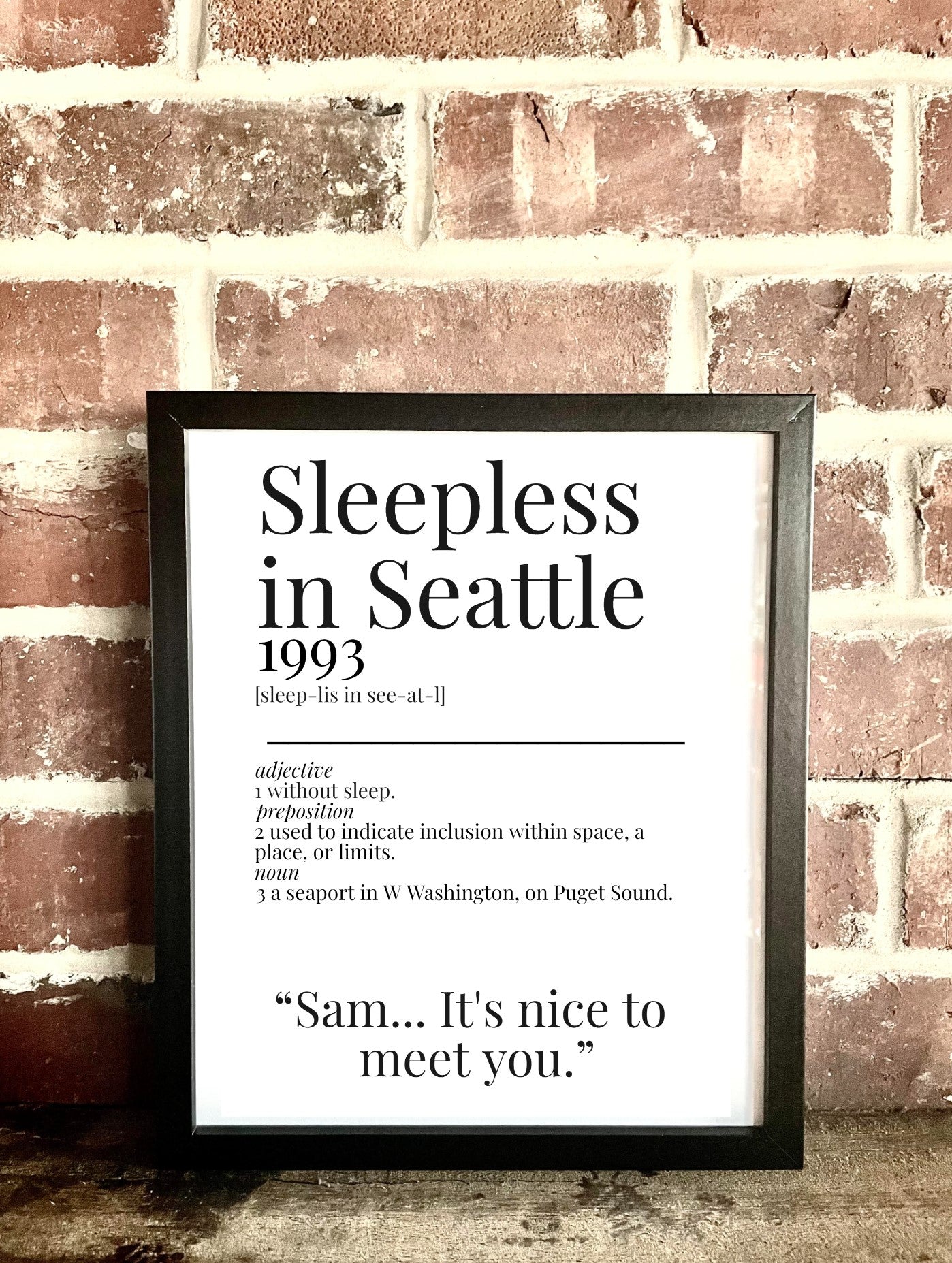 Sleepless in Seattle 1993 Movie Quote Dictionary Prints