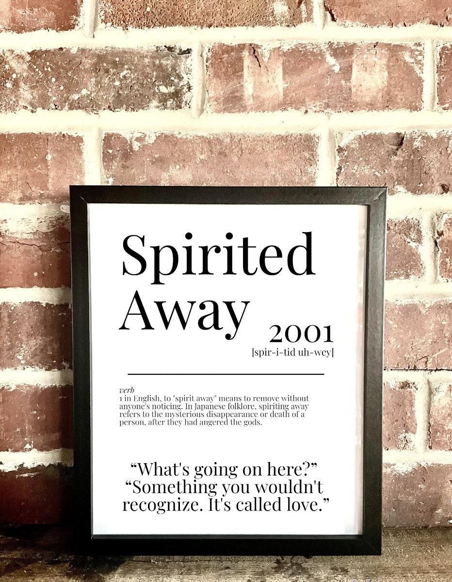 Spirited Away 2001 Movie Quote Dictionary Prints