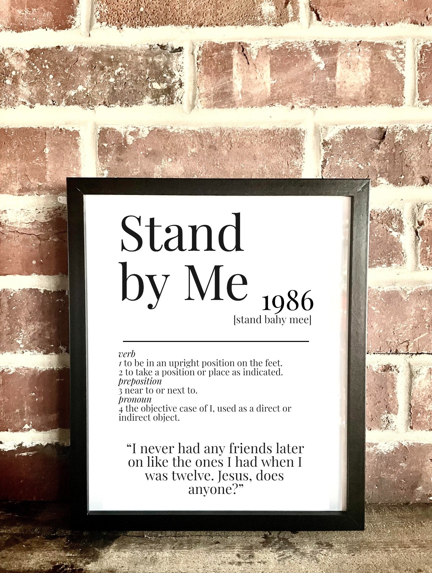 Stand by Me 1986 Movie Quote Dictionary Prints