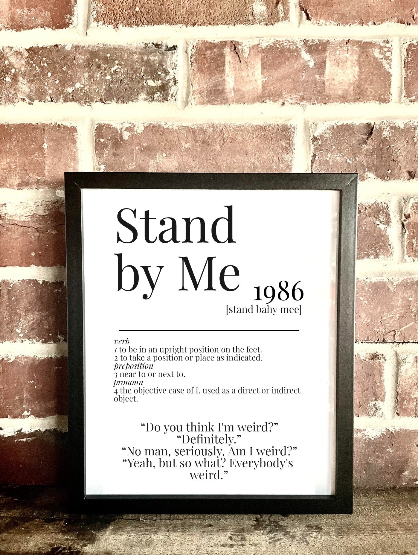 Stand by Me 1986 Movie Quote Dictionary Prints