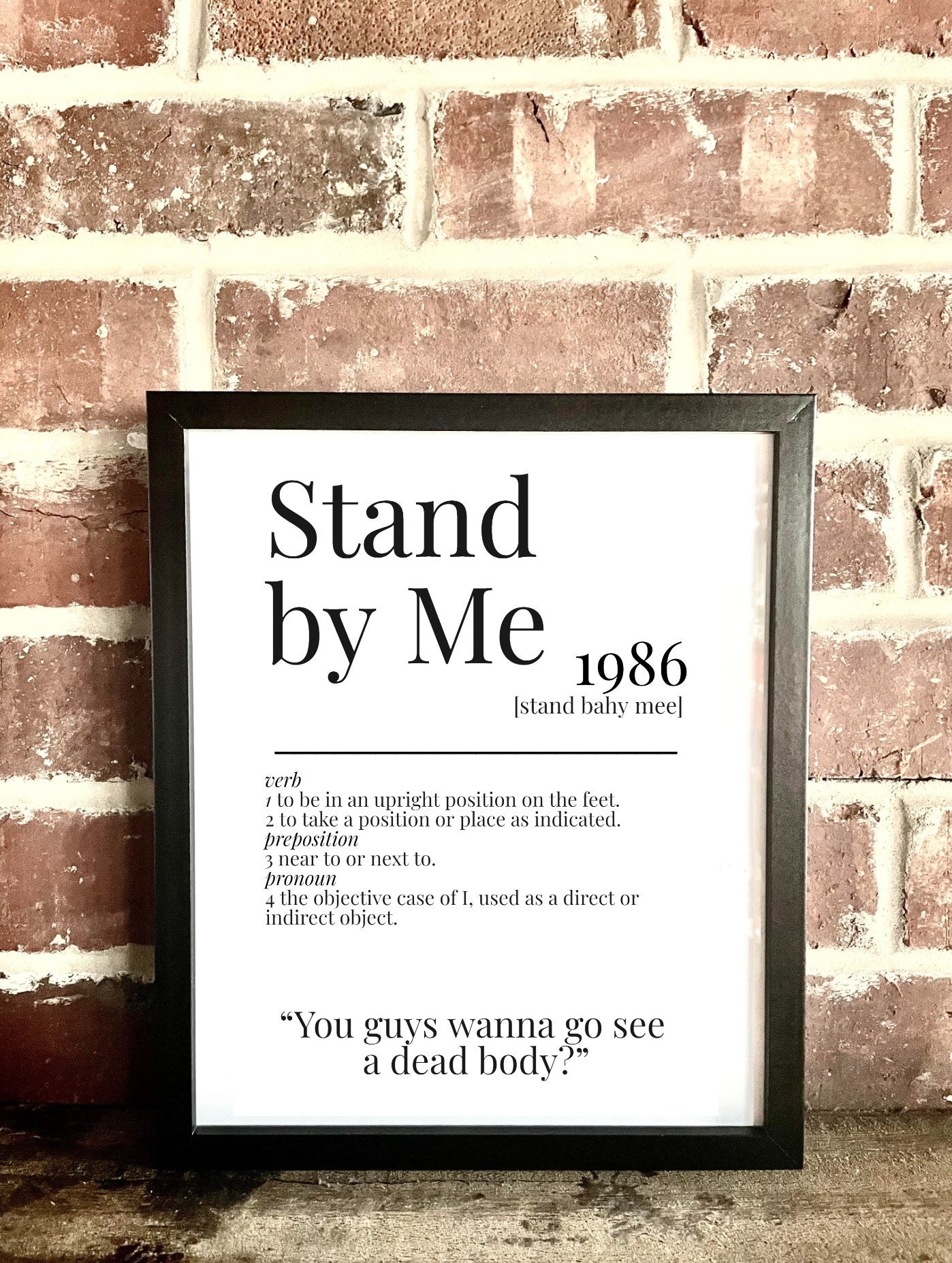 Stand by Me 1986 Movie Quote Dictionary Prints