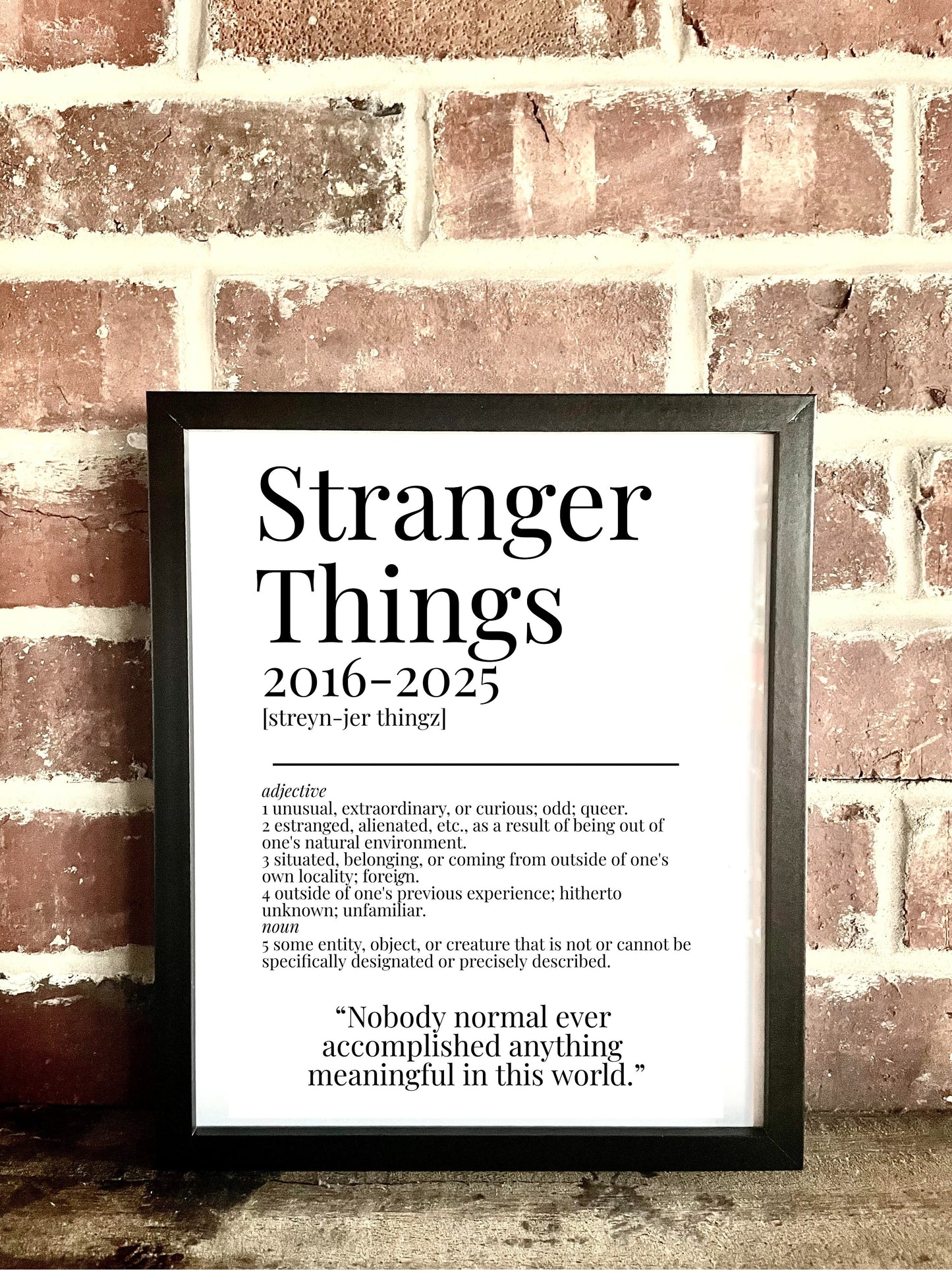 Stranger Things TV Quote Dictionary Prints