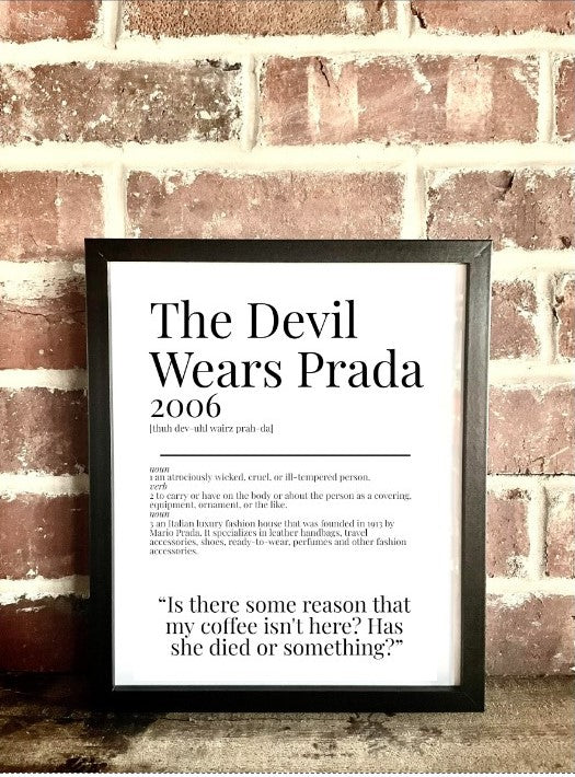 The Devil Wears Prada 2006 Movie Quote Dictionary Prints