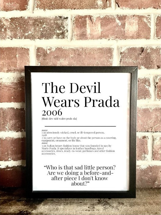 The Devil Wears Prada 2006 Movie Quote Dictionary Prints