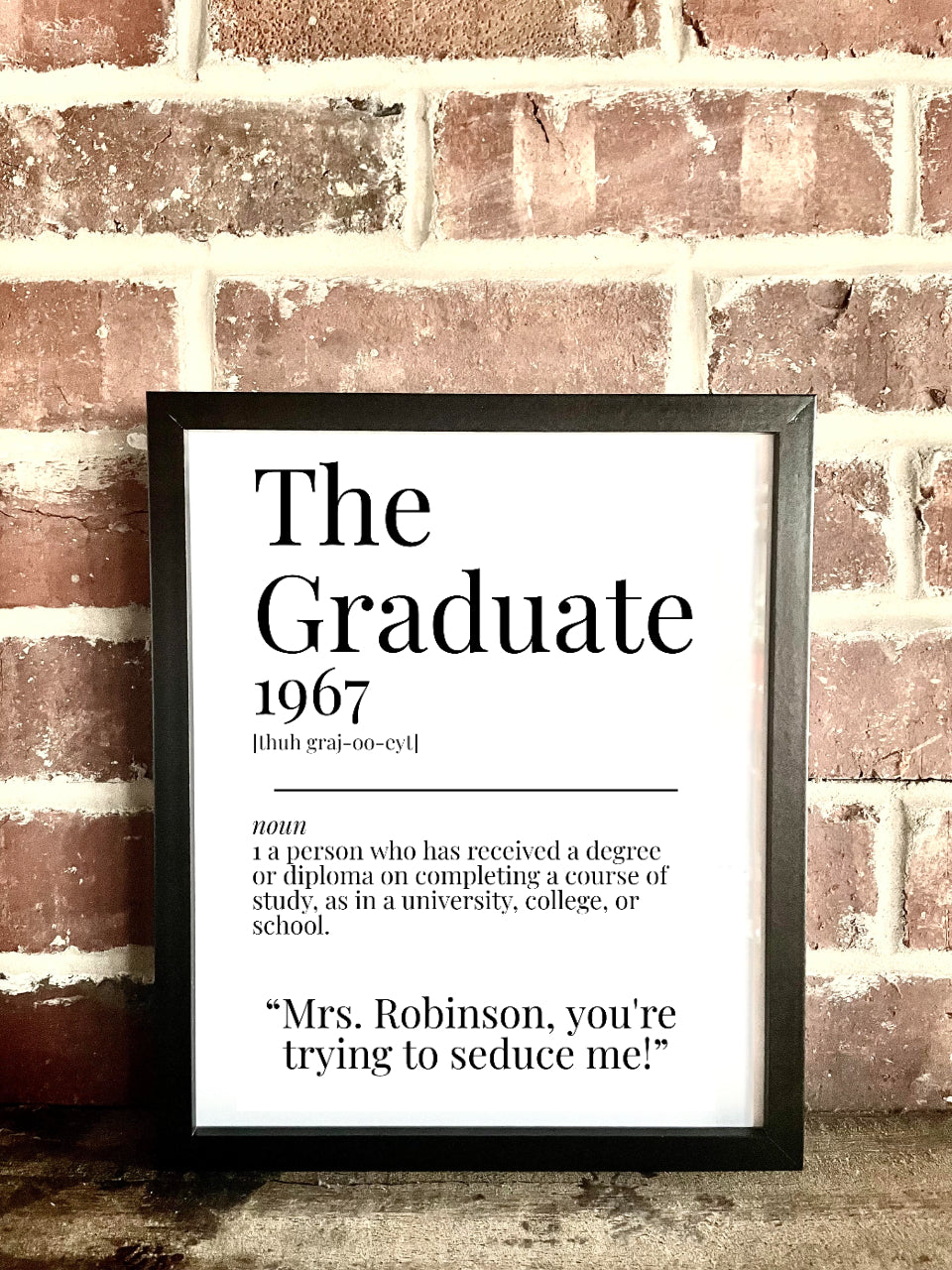 The Graduate 1967 Movie Quote Dictionary Prints