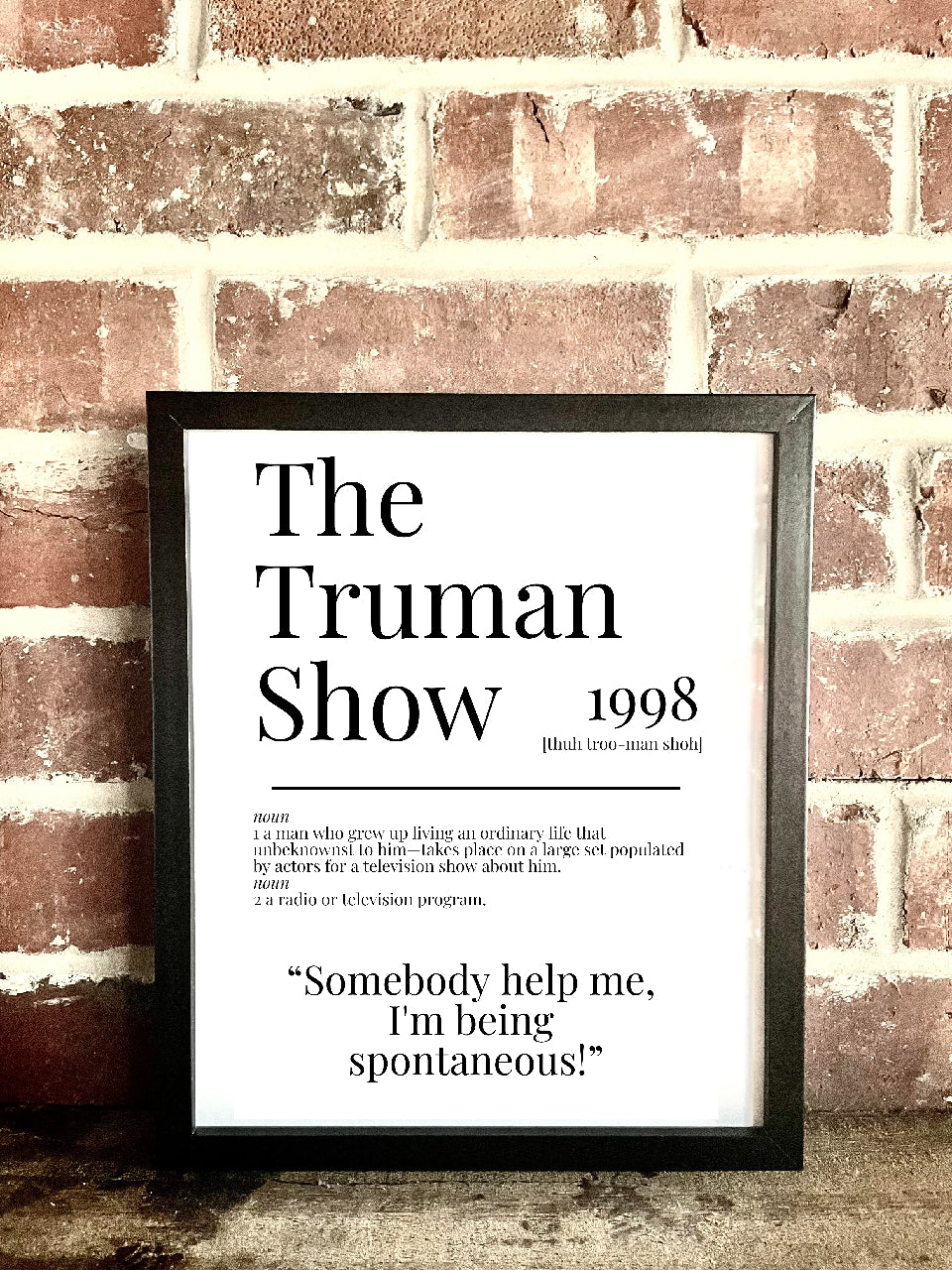 The Truman Show 1998 Movie Quote Dictionary Prints