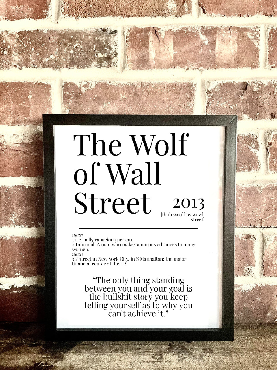 The Wolf of Wall Street 2013 Movie Quote Dictionary Prints