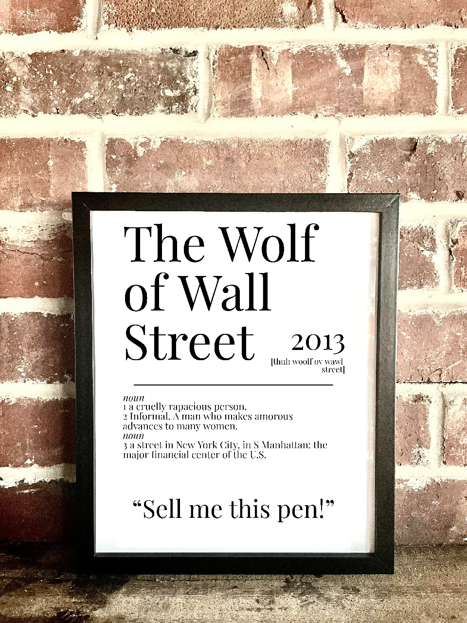 The Wolf of Wall Street 2013 Movie Quote Dictionary Prints