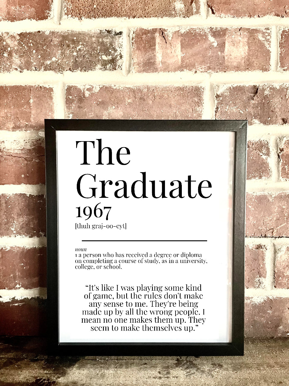 The Graduate 1967 Movie Quote Dictionary Prints