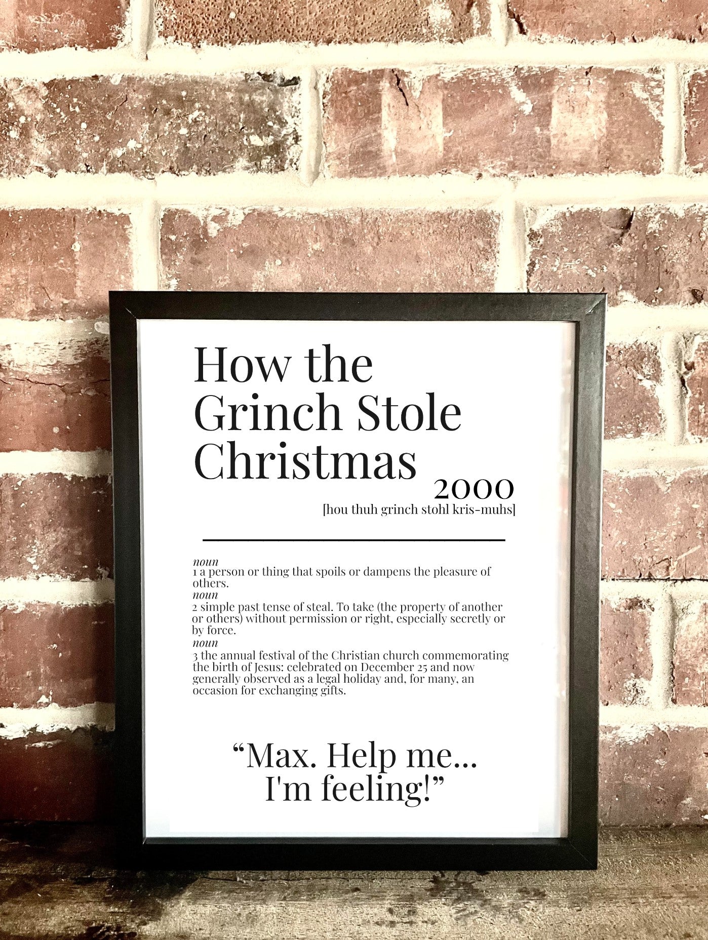 How the Grinch Stole Christmas 2000 Movie Quote Dictionary Prints