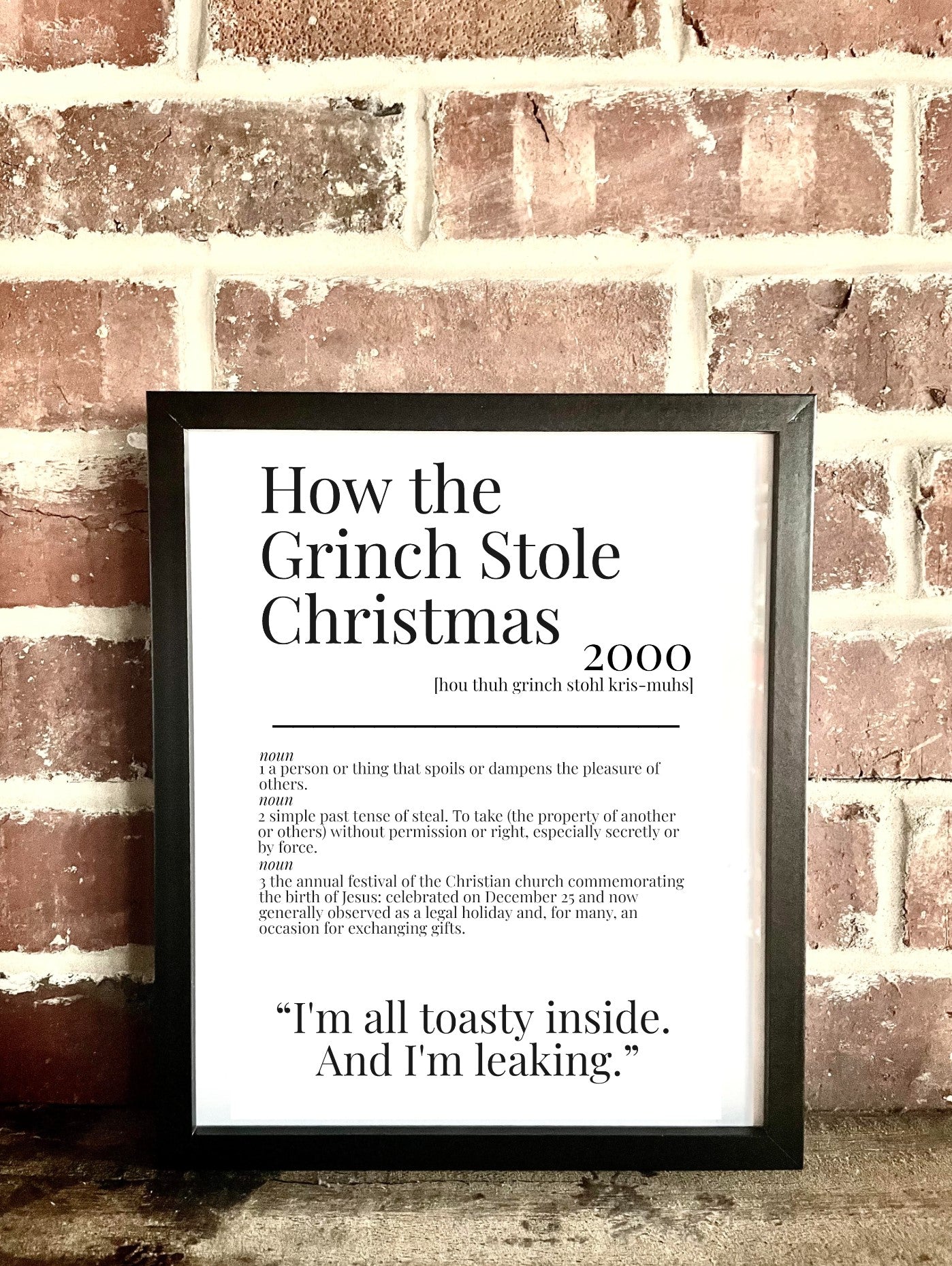 How the Grinch Stole Christmas 2000 Movie Quote Dictionary Prints