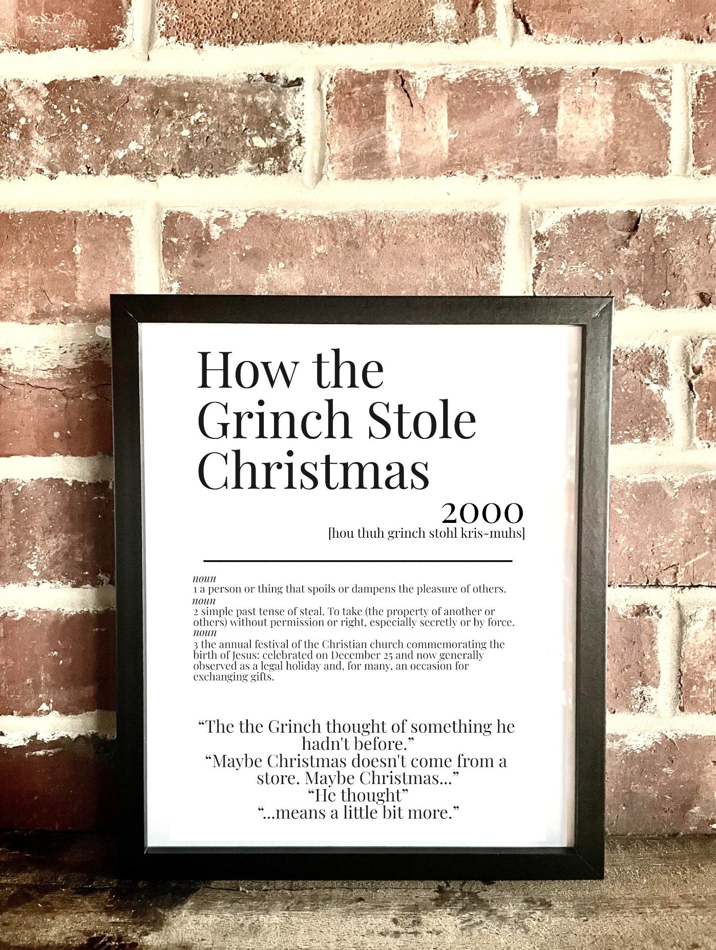 How the Grinch Stole Christmas 2000 Movie Quote Dictionary Prints