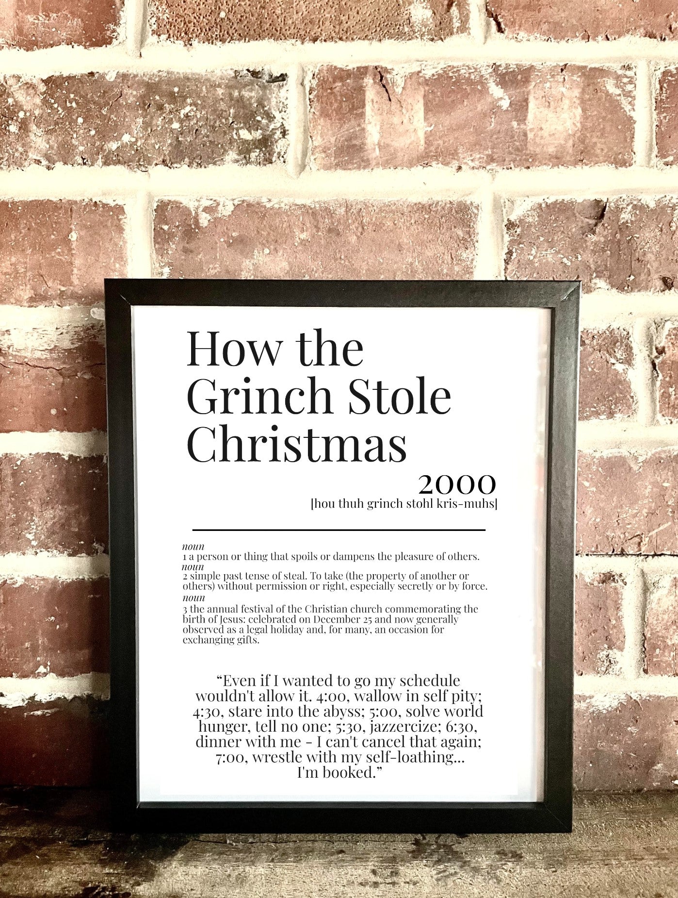 How the Grinch Stole Christmas 2000 Movie Quote Dictionary Prints