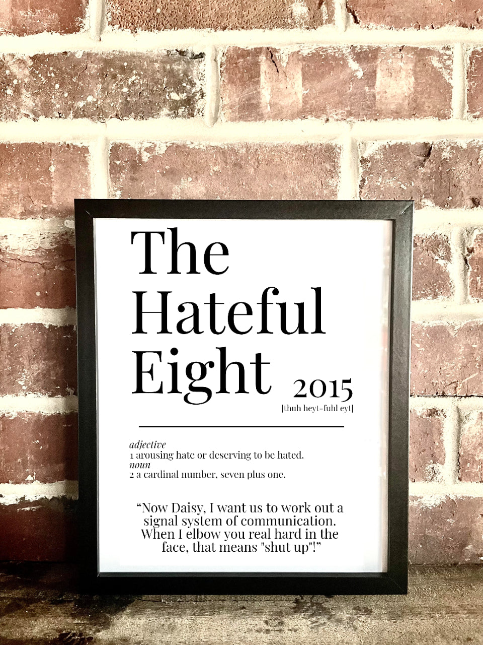 The Hateful Eight 2015 Movie Quote Dictionary Prints