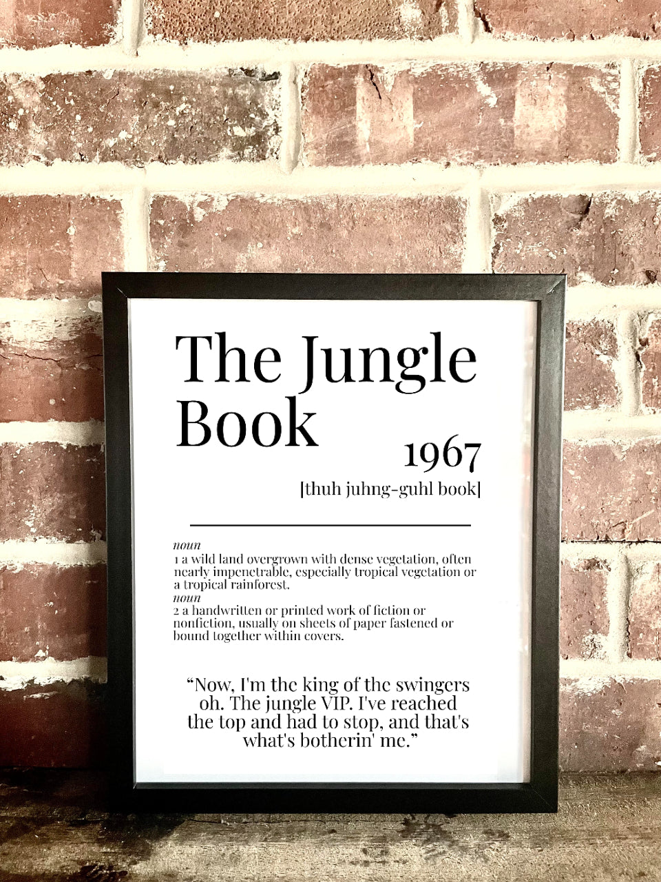 The Jungle Book 1967 Movie Quote Dictionary Prints