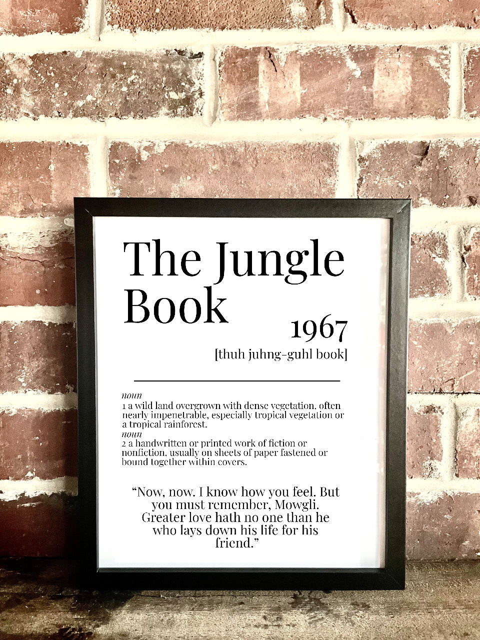 The Jungle Book 1967 Movie Quote Dictionary Prints