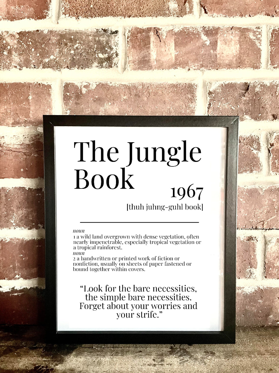 The Jungle Book 1967 Movie Quote Dictionary Prints