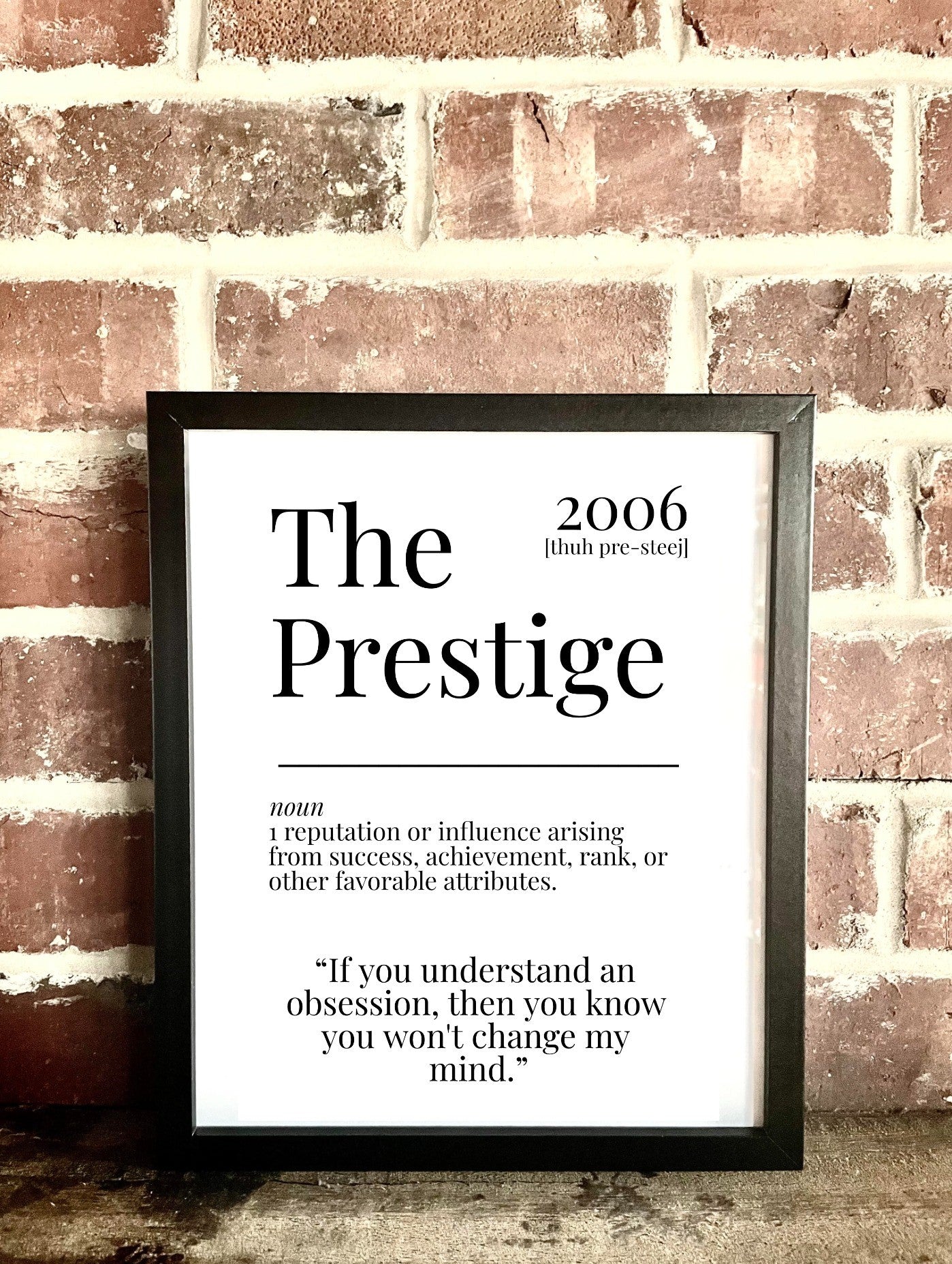 The Prestige 2006 Movie Quote Dictionary Prints