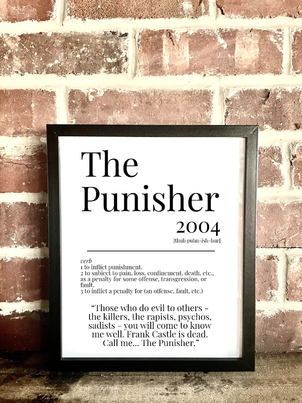 The Punisher 2004 Movie Quote Dictionary Prints