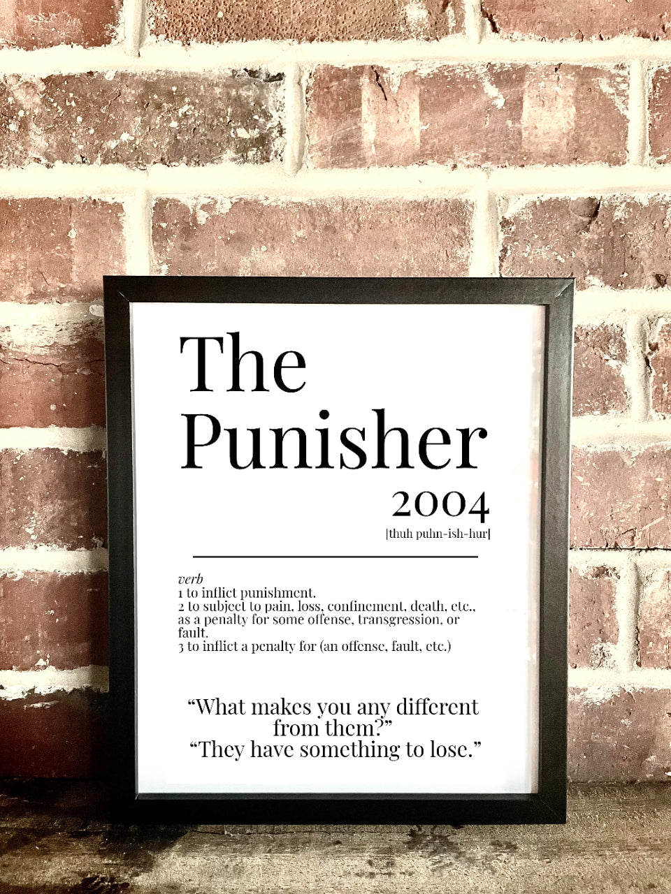 The Punisher 2004 Movie Quote Dictionary Prints