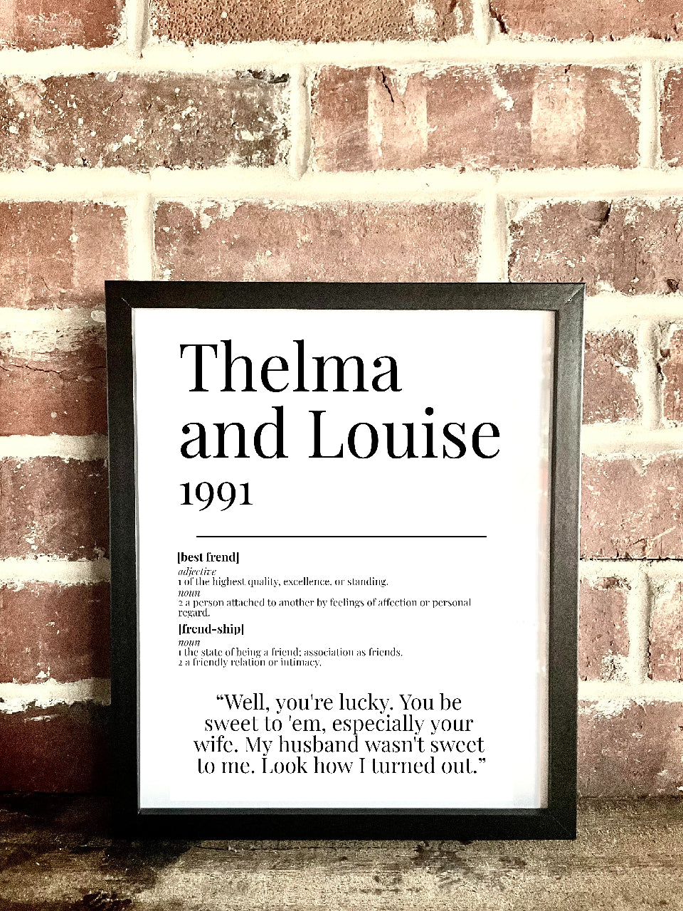 Thelma & Louise 1991 Movie Quote Dictionary Prints