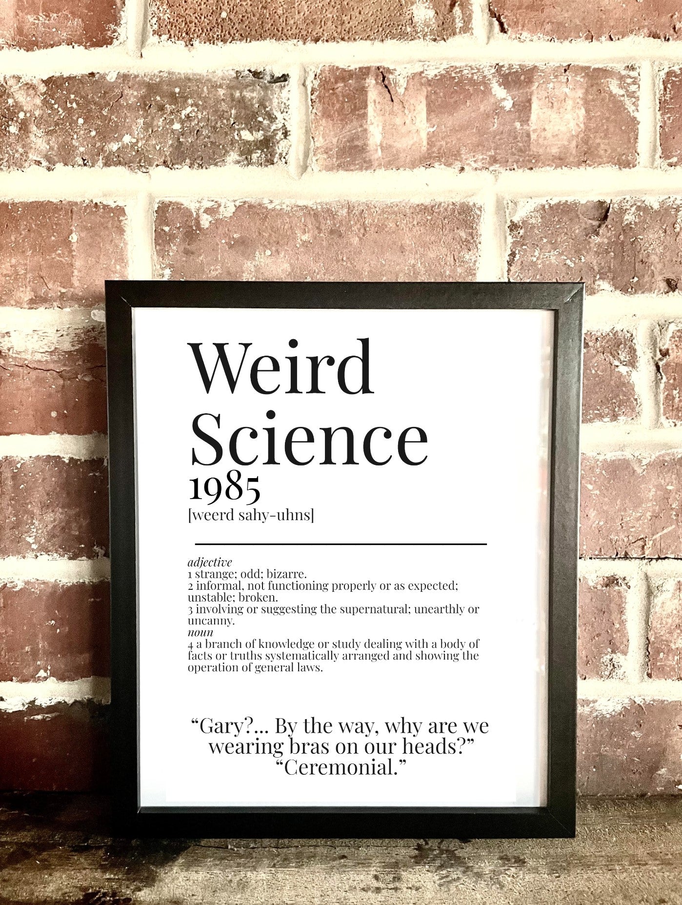 Weird Science 1985 Movie Quote Dictionary Prints